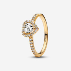 Heart 14k gold-plated ring with clear cu - 168421C01-52