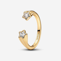 Shooting star 14k gold-plated open ring  - 163582C01-56