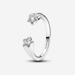 Shooting star sterling silver open ring  - 193582C01-54