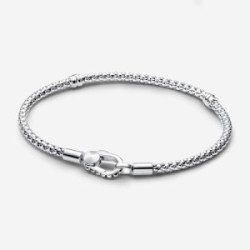 Studded chain sterling silver bracelet - 593681C00-18