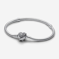 Snake chain sterling silver bracelet wit - 593680C01-19